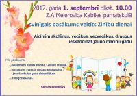 Skolā 1.septembrī Zinību diena