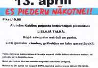 LIELĀ TALKA Kabilē 13.aprīlī