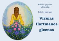 Bibliotēkā Vizmas Hartmanes gleznas